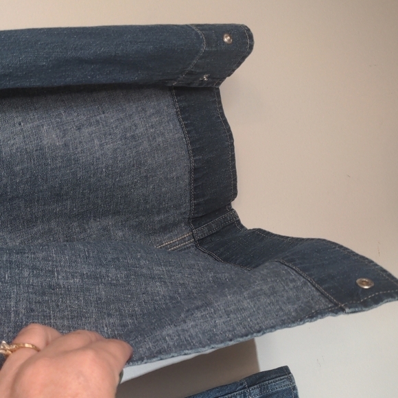 WE The Free Wide Leg High Waisted Open Side Blue Jeans 28 - Picture 9 of 10